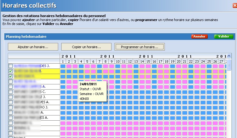 Horaires collectifs