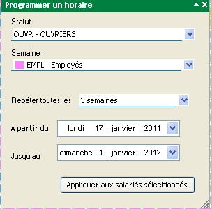 Programmer un rythme horaire