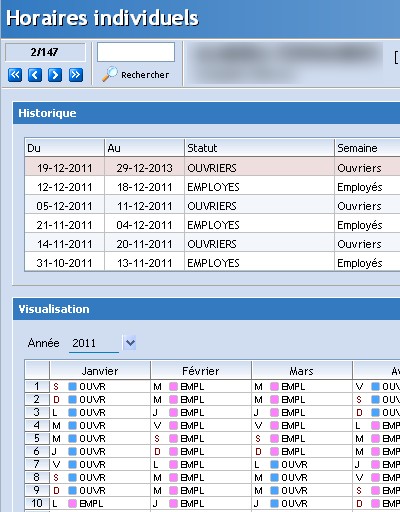 Horaire individuel